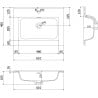Mexen Orio Badezimmerschrank 60 cm mit Waschbecken Otis, 2 Schubladen, Weiß Hochglanz - 91A10-06047-2-BFF00-W18M00