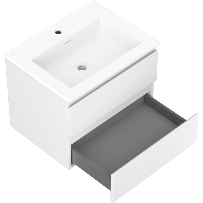 Mexen Orio mobile da bagno 60 cm con lavabo Otis, 2 cassetti, bianco opaco - 91A10-06047-2-BFF01-W18M01