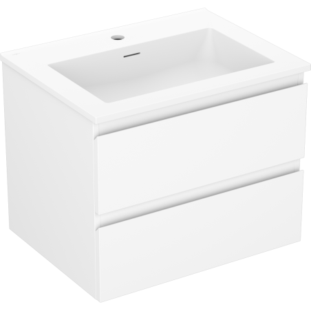 Mexen Orio Badezimmerschrank 60 cm mit Waschbecken Otis, 2 Schubladen, weiß matt - 91A10-06047-2-BFF01-W18M01