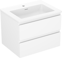 Mexen Orio Badezimmerschrank 60 cm mit Waschbecken Otis, 2 Schubladen, weiß matt - 91A10-06047-2-BFF01-W18M01