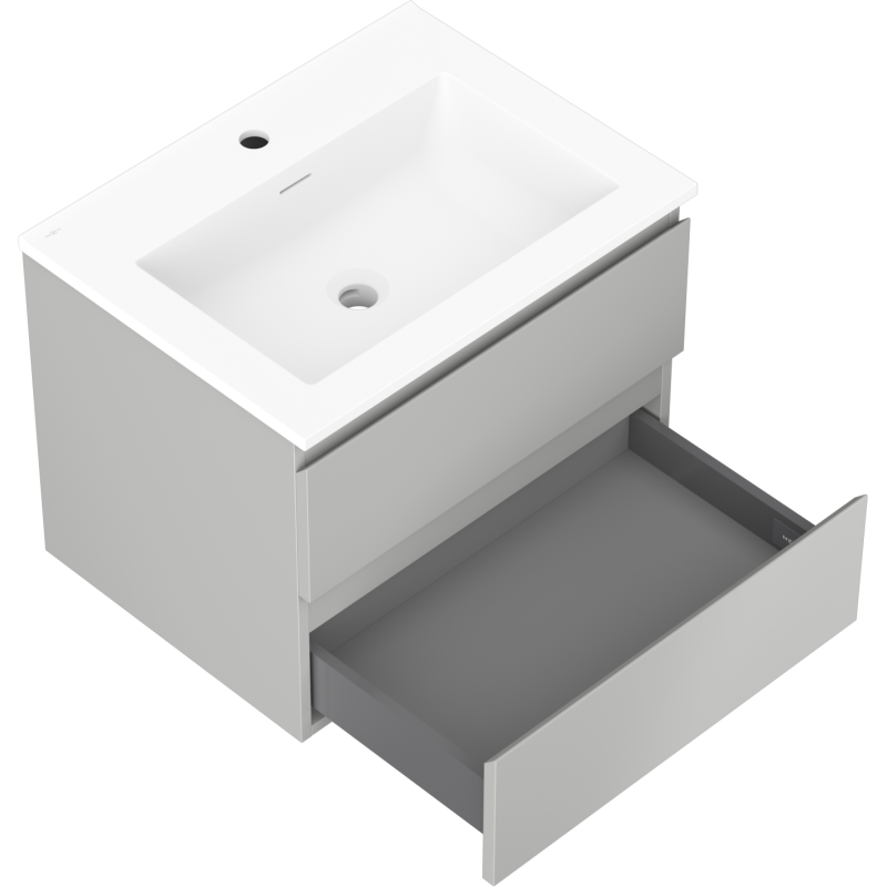Mexen Orio mobile bagno 60 cm con lavabo Otis, 2 cassetti, grigio opaco/bianco opaco - 91A10-06047-2-BFF62-W18M01