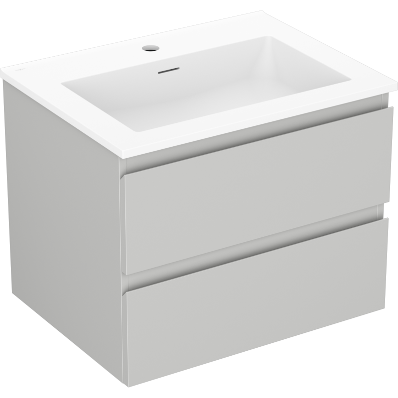 Mexen Orio armoire de salle de bain 60 cm avec lavabo Otis, 2 tiroirs, gris mat/blanc mat - 91A10-06047-2-BFF62-W18M01