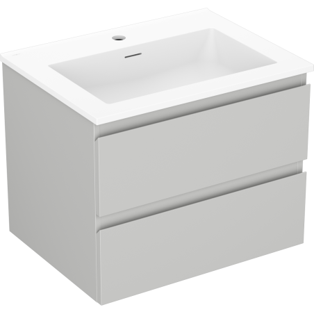 Mexen Orio Badezimmer-Unterschrank 60 cm mit Waschbecken Otis, 2 Schubladen, Grau Matt/Weiß Matt - 91A10-06047-2-BFF62-W18M01