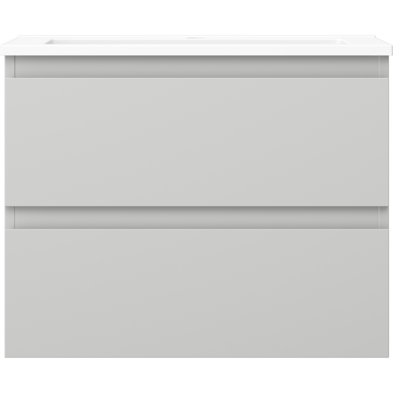 Mexen Orio Badezimmerschrank 60 cm mit Waschbecken Otis, 2 Schubladen, grau matt/weiß matt - 91A10-06047-2-BFF62-W18M01