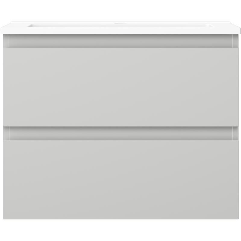 Mexen Orio bathroom cabinet 60 cm with Otis sink, 2 drawers, grey matt/white matt - 91A10-06047-2-BFF62-W18M01