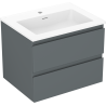 Mexen Orio armoire de salle de bain 60 cm avec lavabo Otis, 2 tiroirs, graphite mat/blanc mat - 91A10-06047-2-BFF66-W18M01