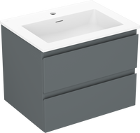 Mexen Orio armário de casa de banho 60 cm com lavatório Otis, 2 gavetas, grafite mate/branco mate - 91A10-06047-2-BFF66-W18M01