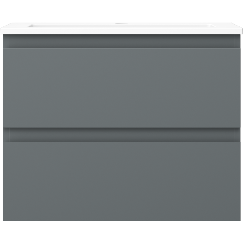 Mexen Orio Badezimmerschrank 60 cm mit Waschbecken Otis, 2 Schubladen, Graphit matt/weiß matt - 91A10-06047-2-BFF66-W18M01