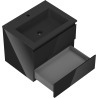 Mexen Orio bathroom cabinet 60 cm with Otis sink, 2 drawers, black gloss/black matte - 91A10-06047-2-BFF70-W18M71