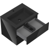 Mexen Orio armoire de salle de bain 60 cm avec lavabo Otis, 2 tiroirs, noir brillant/noir mat - 91A10-06047-2-BFF70-W18M71