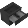 Mexen Orio Badezimmerschrank 60 cm mit Waschbecken Otis, 2 Schubladen, schwarz matt - 91A10-06047-2-BFF71-W18M71