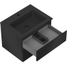 Mexen Orio mobile da bagno 60 cm con lavabo Otis, 2 cassetti, nero opaco - 91A10-06047-2-BFF71-W18M71