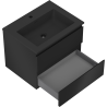 Mexen Orio Badezimmerschrank 60 cm mit Waschbecken Otis, 2 Schubladen, schwarz matt - 91A10-06047-2-BFF71-W18M71