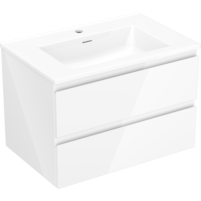 Mexen Orio armário de casa de banho 70 cm com lavatório Otis, 2 gavetas, branco brilho - 91A10-07047-2-BFF00-W18M00