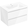 Mexen Orio bathroom cabinet 70 cm with Otis washbasin, 2 drawers, white gloss - 91A10-07047-2-BFF00-W18M00