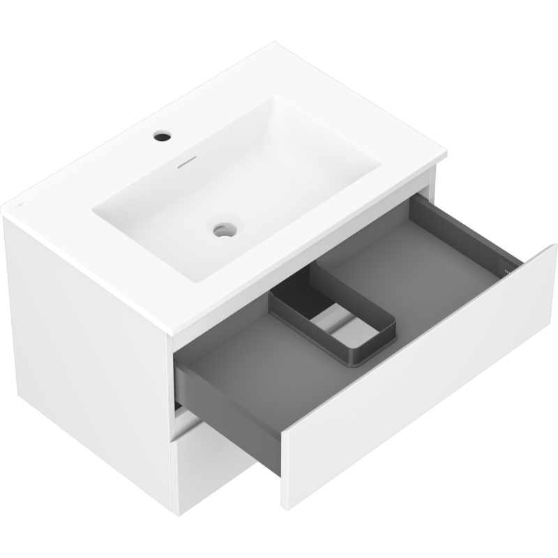 Mexen Orio armário de casa de banho de 70 cm com lavatório Otis, 2 gavetas, branco mate - 91A10-07047-2-BFF01-W18M01