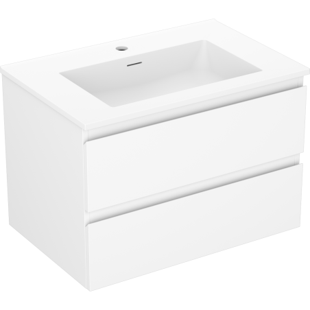 Mexen Orio Badezimmerschrank 70 cm mit Waschbecken Otis, 2 Schubladen, weiß matt - 91A10-07047-2-BFF01-W18M01