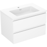 Mexen Orio Badezimmerschrank 70 cm mit Waschbecken Otis, 2 Schubladen, weiß matt - 91A10-07047-2-BFF01-W18M01