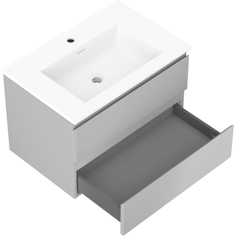 Mexen Orio mobile bagno 70 cm con lavabo Otis, 2 cassetti, grigio opaco/bianco opaco - 91A10-07047-2-BFF62-W18M01