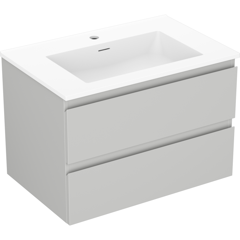 Mexen Orio armario de baño de 70 cm con lavabo Otis, 2 cajones, gris mate/blanco mate - 91A10-07047-2-BFF62-W18M01