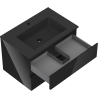 Mexen Orio bathroom cabinet 70 cm with Otis washbasin, 2 drawers, black gloss/black matte - 91A10-07047-2-BFF70-W18M71