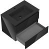 Mexen Orio mobiletto da bagno 70 cm con lavabo Otis, 2 cassetti, nero lucido/nero opaco - 91A10-07047-2-BFF70-W18M71