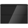 Mexen Orio bathroom cabinet 70 cm with Otis washbasin, 2 drawers, black gloss/black matte - 91A10-07047-2-BFF70-W18M71