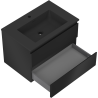 Mexen Orio armoire de salle de bain 70 cm avec lavabo Otis, 2 tiroirs, noir mat - 91A10-07047-2-BFF71-W18M71