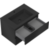 Mexen Orio Badezimmerschrank 70 cm mit Waschbecken Otis, 2 Schubladen, schwarz matt - 91A10-07047-2-BFF71-W18M71