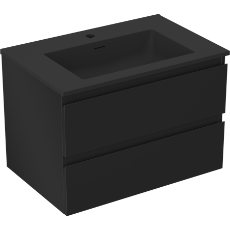 Mexen Orio mueble de baño de 70 cm con lavabo Otis, 2 cajones, negro mate - 91A10-07047-2-BFF71-W18M71