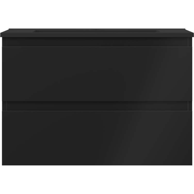 Mexen Orio mueble de baño de 70 cm con lavabo Otis, 2 cajones, negro mate - 91A10-07047-2-BFF71-W18M71