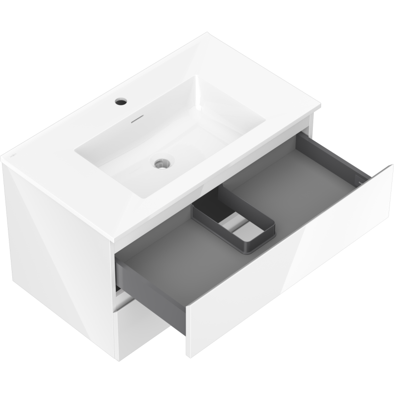 Mexen Orio mueble de baño 80 cm con lavabo Otis, 2 cajones, blanco brillo - 91A10-08047-2-BFF00-W18M00