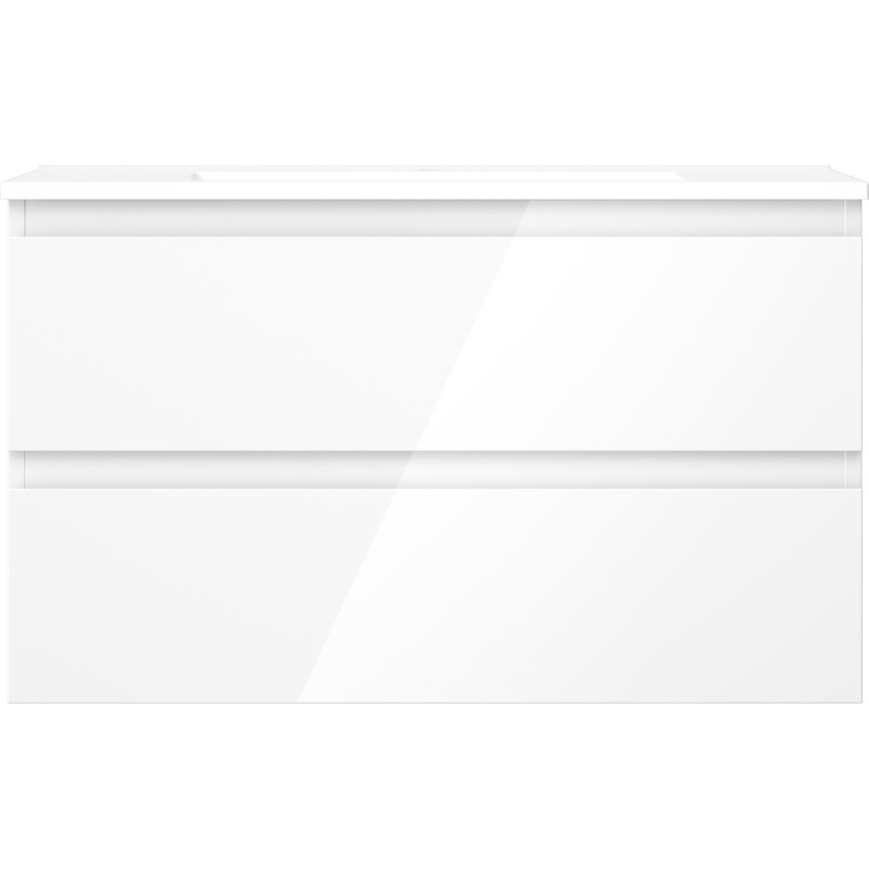 Mexen Orio badkamerkast 80 cm met wastafel Otis, 2 laden, wit glans - 91A10-08047-2-BFF00-W18M00