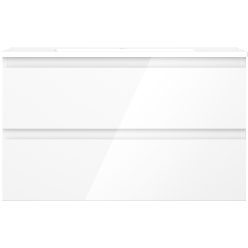 Mexen Orio mobile da bagno 80 cm con lavabo Otis, 2 cassetti, bianco lucido - 91A10-08047-2-BFF00-W18M00