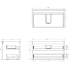 Mexen Orio badkamerkast 80 cm met wastafel Otis, 2 lades, wit glans - 91A10-08047-2-BFF00-W18M00