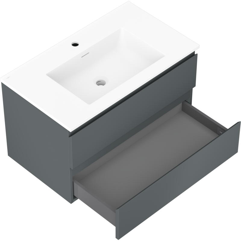 Mexen Orio mobile bagno 80 cm con lavabo Otis, 2 cassetti, grafite opaco/bianco opaco - 91A10-08047-2-BFF66-W18M01