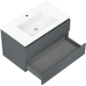 Mexen Orio 80 cm bathroom cabinet with Otis sink, 2 drawers, matte graphite/white matte - 91A10-08047-2-BFF66-W18M01