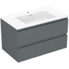 Mexen Orio mobile da bagno 80 cm con lavabo Otis, 2 cassetti, grafite opaco/bianco opaco - 91A10-08047-2-BFF66-W18M01