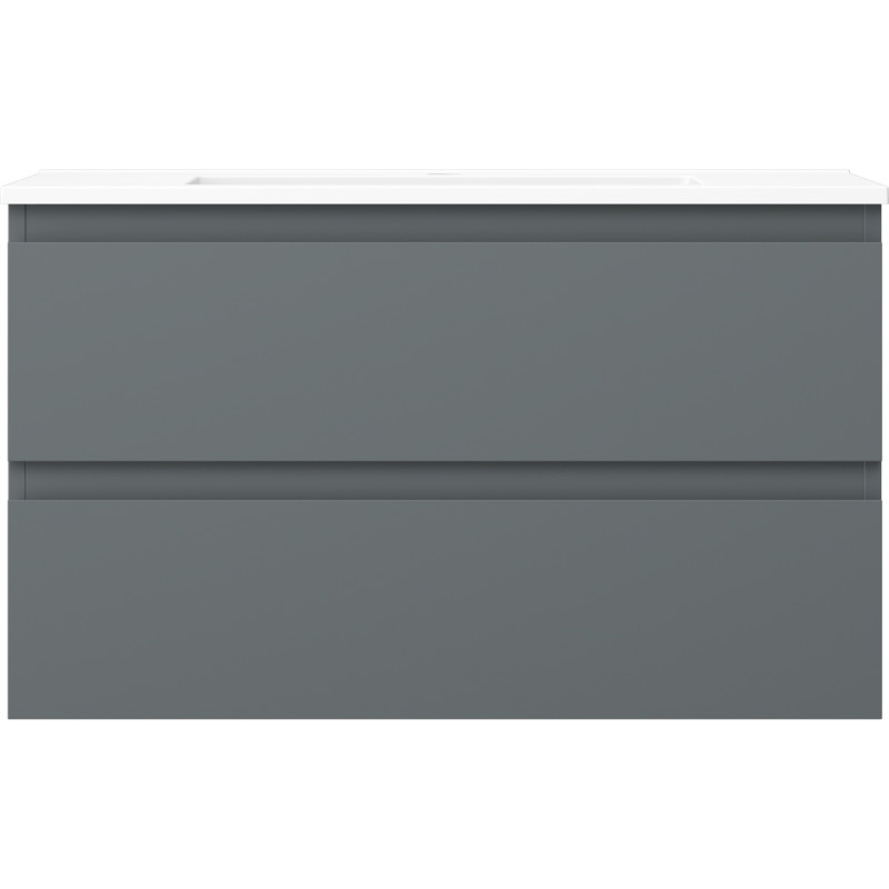 Mexen Orio meuble de salle de bain 80 cm avec lavabo Otis, 2 tiroirs, graphite mat/blanc mat - 91A10-08047-2-BFF66-W18M01