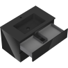 Mexen Orio 80 cm bathroom cabinet with Otis sink, 2 drawers, black gloss/black matte - 91A10-08047-2-BFF70-W18M71