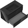 Mexen Orio 80 cm bathroom cabinet with Otis sink, 2 drawers, black gloss/black matte - 91A10-08047-2-BFF70-W18M71