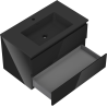 Mexen Orio Badezimmerschrank 80 cm mit Waschbecken Otis, 2 Schubladen, Schwarz Glanz/Schwarz Matt - 91A10-08047-2-BFF70-W18M71