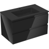 Mexen Orio armoire de salle de bain 80 cm avec lavabo Otis, 2 tiroirs, noir brillant/noir mat - 91A10-08047-2-BFF70-W18M71