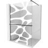 Mexen Kioto+ Duschwand mit Regal Walk-in 140 x 200 cm, weiße Welle, schwarz - 800-140-121-70-97