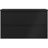 Mexen Orio Badezimmerschrank 80 cm mit Waschbecken Otis, 2 Schubladen, schwarz matt - 91A10-08047-2-BFF71-W18M71