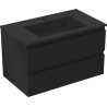 Mexen Orio Badezimmerschrank 80 cm mit Waschbecken Otis, 2 Schubladen, schwarz matt - 91A10-08047-2-BFF71-W18M71