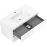 Mexen Orio bathroom cabinet 90 cm with Otis washbasin, 2 drawers, white gloss - 91A10-09047-2-BFF00-W18M00