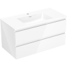 Mexen Orio bathroom cabinet 90 cm with Otis washbasin, 2 drawers, white gloss - 91A10-09047-2-BFF00-W18M00