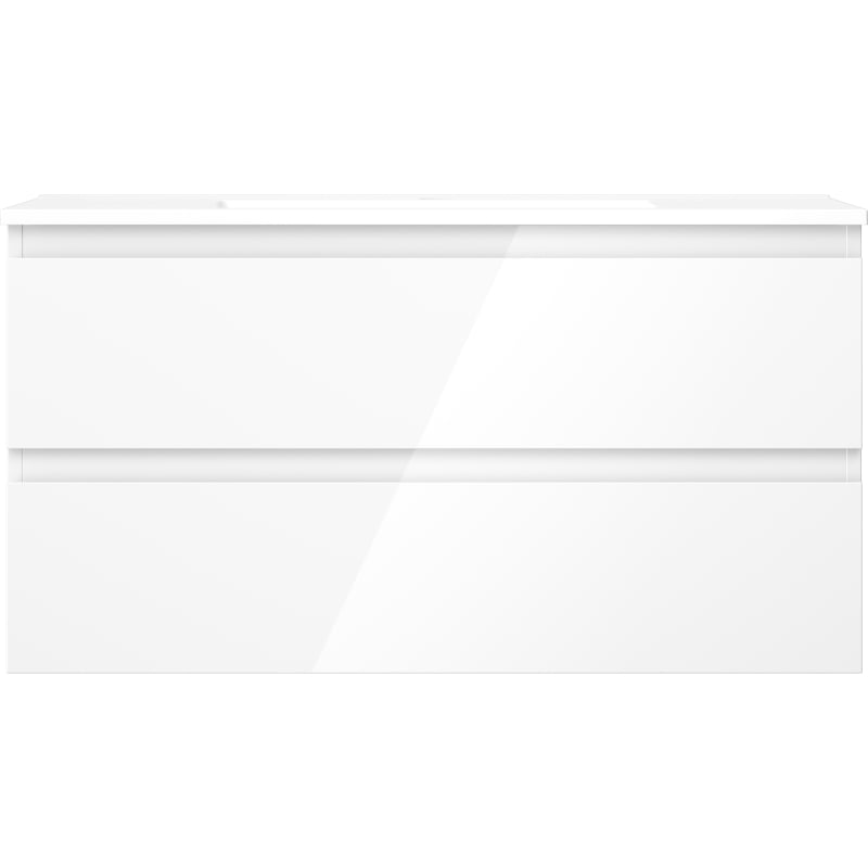 Mexen Orio 90 cm Bathroom Cabinet with Otis Sink, 2 Drawers, White Gloss - 91A10-09047-2-BFF00-W18M00