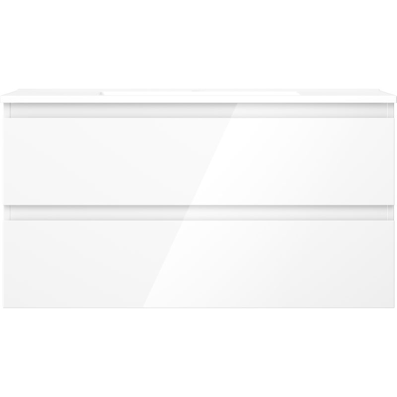 Mexen Orio badrumsskåp 90 cm med tvättställ Otis, 2 lådor, vit glans - 91A10-09047-2-BFF00-W18M00